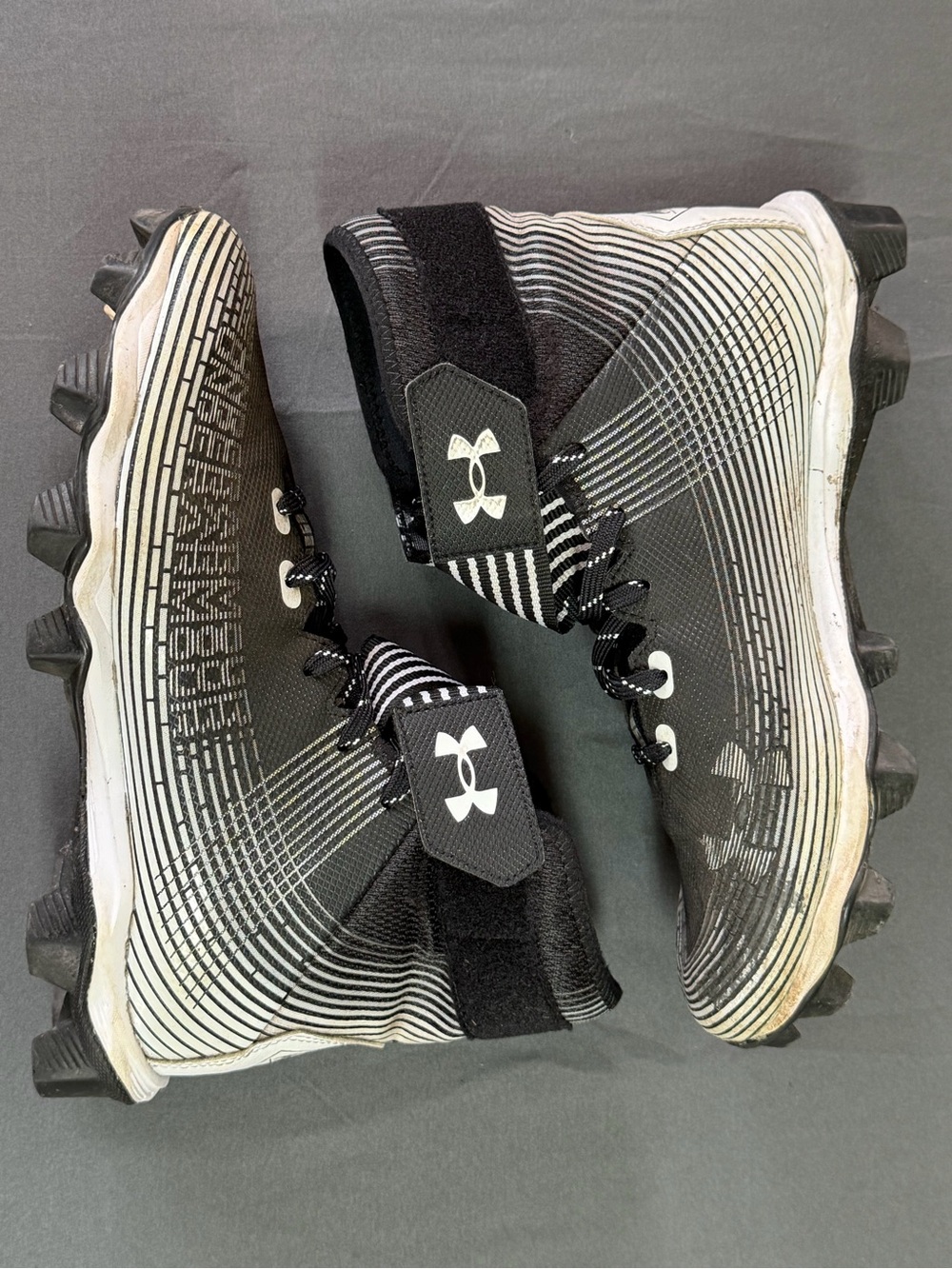 Under Armour Black and White Turf/Field Sneakers